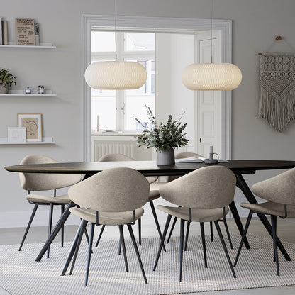 [var:Bezug=Kieselfarbener Bouclé-Stoff mit schwarzen Beinen] NAPOLEON Stuhl