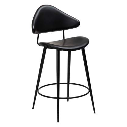 [var:Bezug=Vintage schwarzes Kunstleder mit schwarzen Beinen] NAPOLEON Barhocker