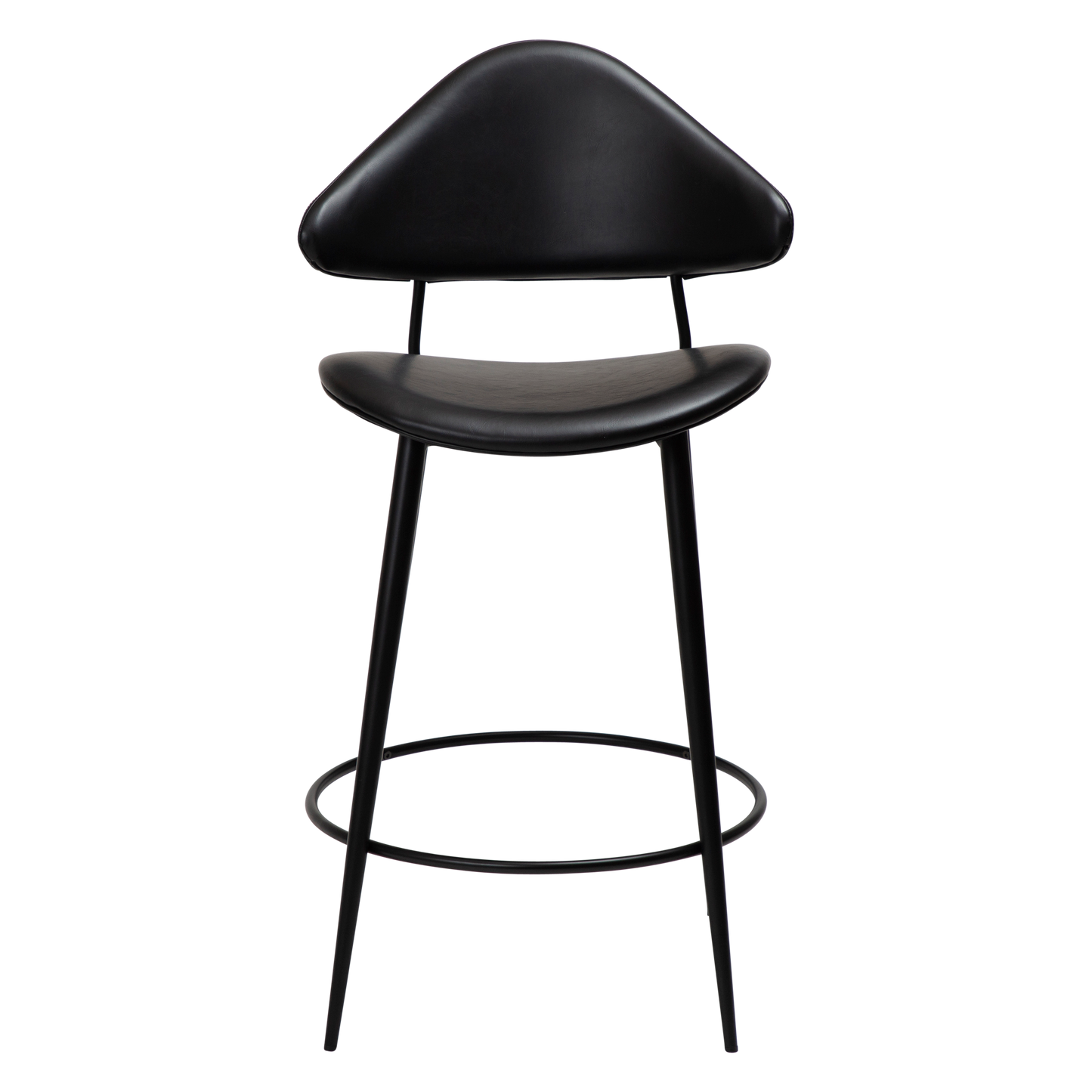 [var:Bezug=Vintage schwarzes Kunstleder mit schwarzen Beinen] NAPOLEON Barhocker