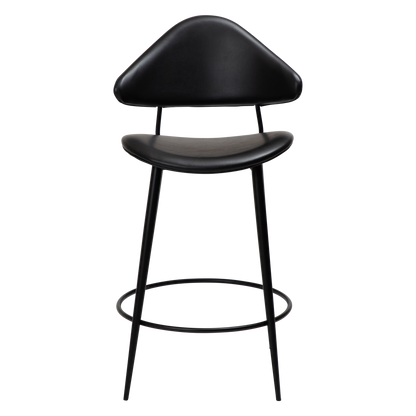 [var:Bezug=Vintage schwarzes Kunstleder mit schwarzen Beinen] NAPOLEON Barhocker