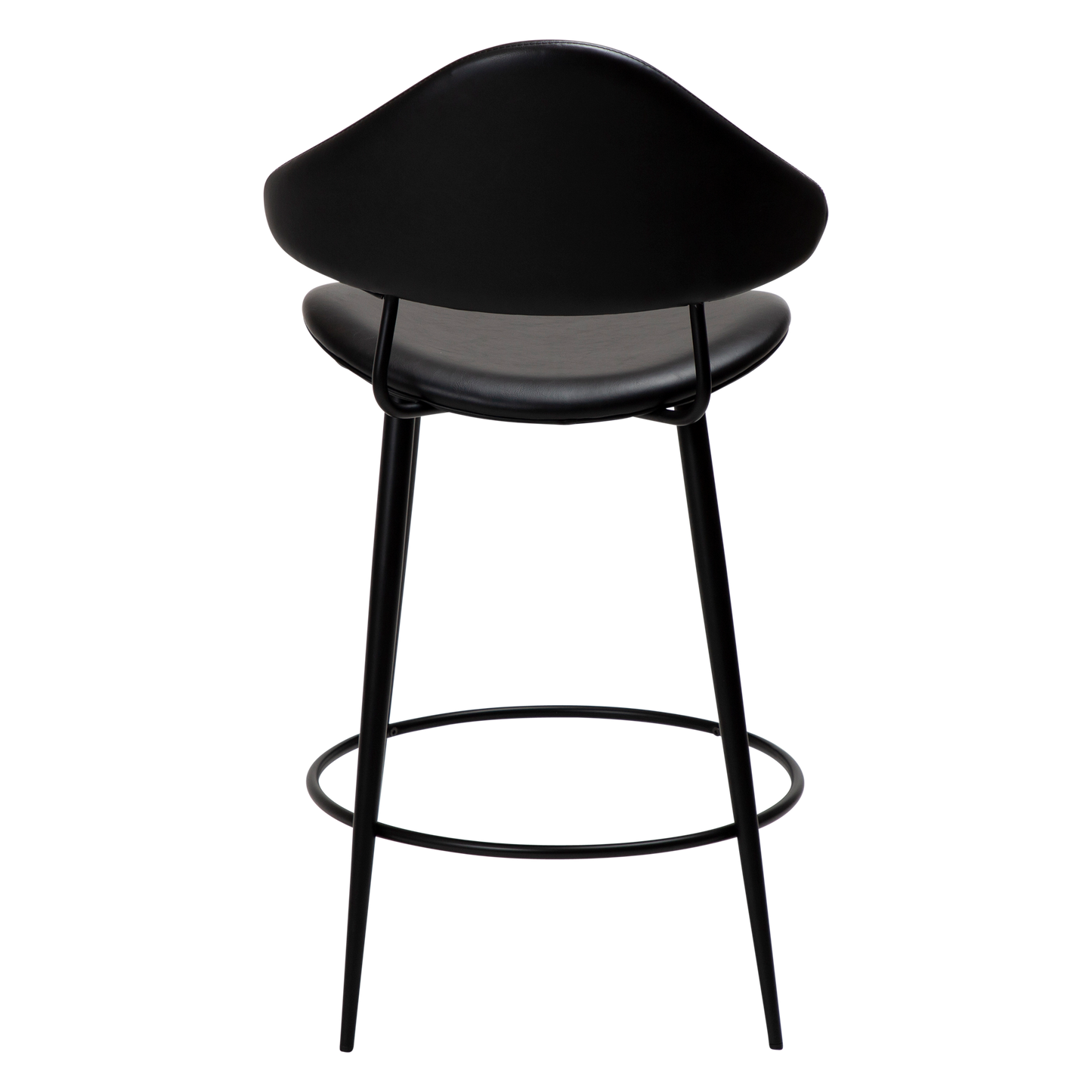 [var:Bezug=Vintage schwarzes Kunstleder mit schwarzen Beinen] NAPOLEON Barhocker