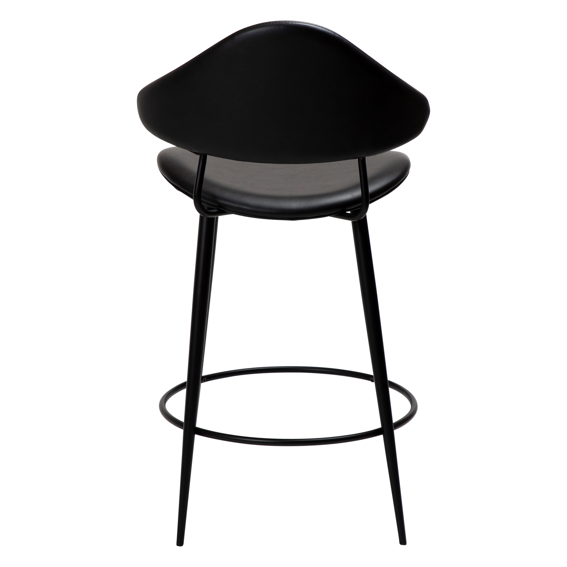 [var:Bezug=Vintage schwarzes Kunstleder mit schwarzen Beinen] NAPOLEON Barhocker