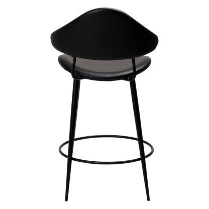 [var:Bezug=Vintage schwarzes Kunstleder mit schwarzen Beinen] NAPOLEON Barhocker