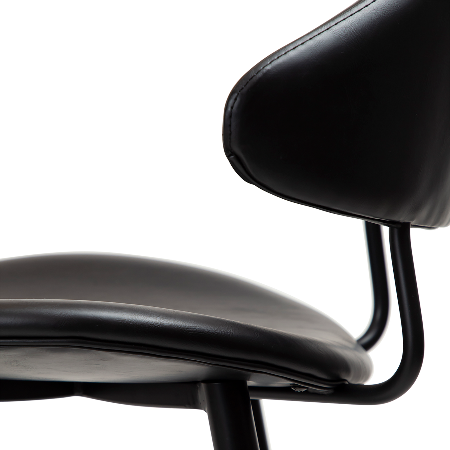 [var:Bezug=Vintage schwarzes Kunstleder mit schwarzen Beinen] NAPOLEON Barhocker