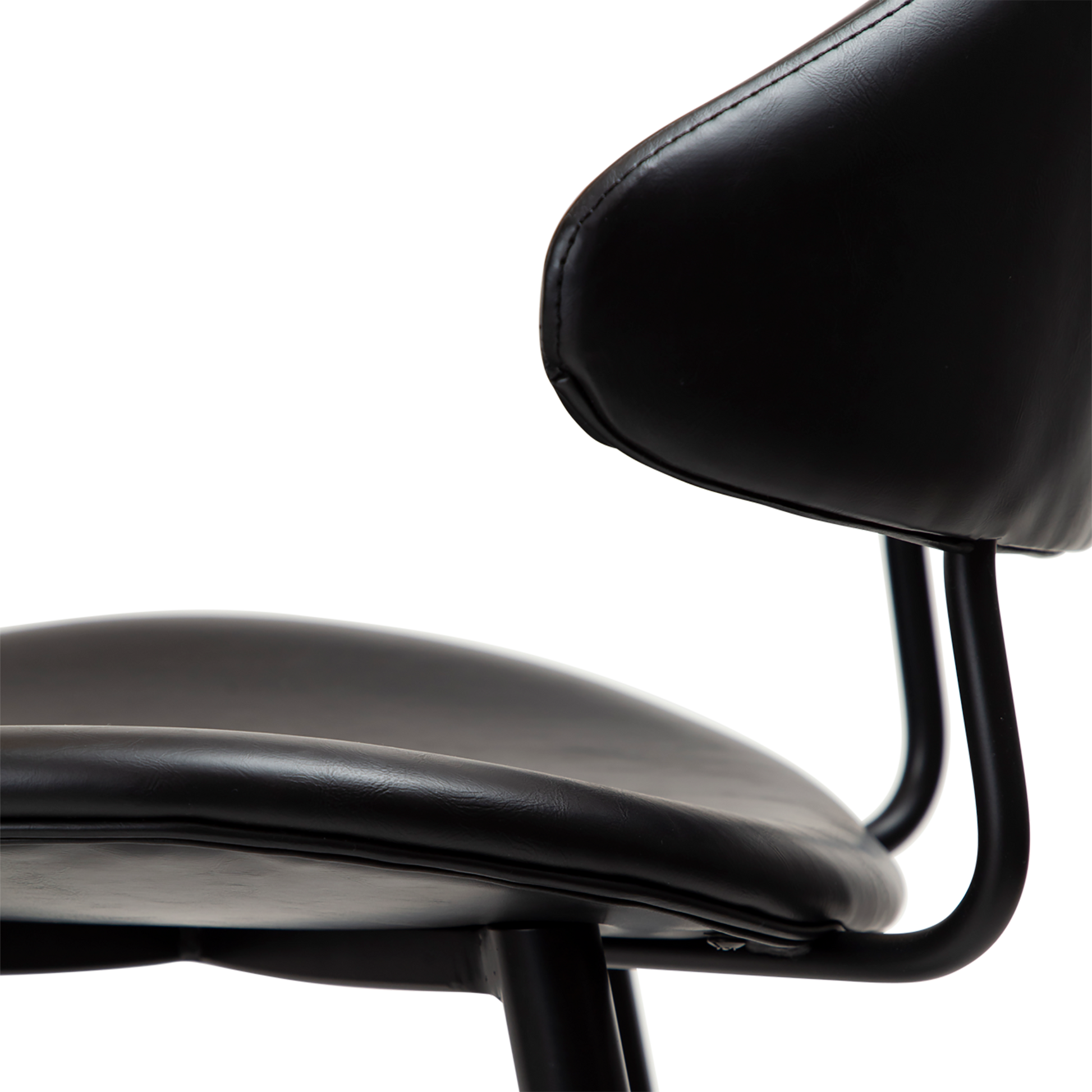 [var:Bezug=Vintage schwarzes Kunstleder mit schwarzen Beinen] NAPOLEON Barhocker