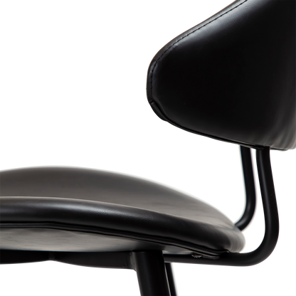 [var:Bezug=Vintage schwarzes Kunstleder mit schwarzen Beinen] NAPOLEON Barhocker