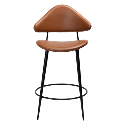 [var:Bezug=Vintage hellbraunes Kunstleder mit schwarzen Beinen] NAPOLEON Barhocker