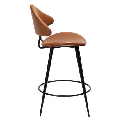 [var:Bezug=Vintage hellbraunes Kunstleder mit schwarzen Beinen] NAPOLEON Barhocker