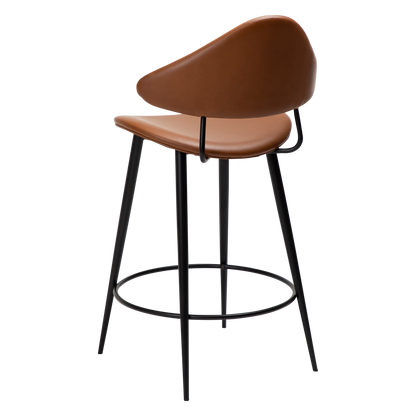 [var:Bezug=Vintage hellbraunes Kunstleder mit schwarzen Beinen] NAPOLEON Barhocker