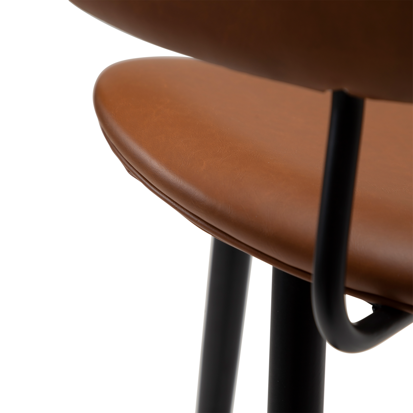 [var:Bezug=Vintage hellbraunes Kunstleder mit schwarzen Beinen] NAPOLEON Barhocker