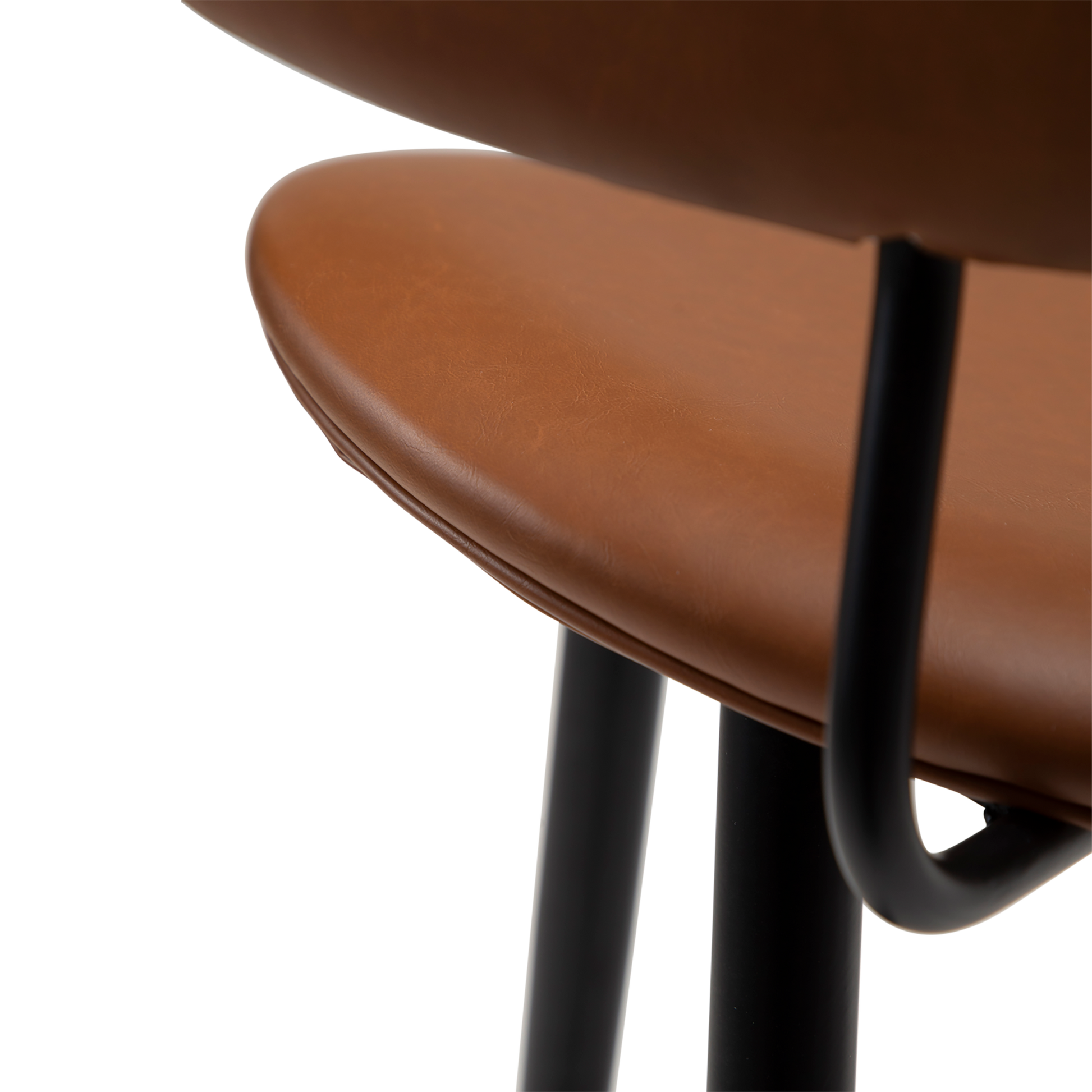 [var:Bezug=Vintage hellbraunes Kunstleder mit schwarzen Beinen] NAPOLEON Barhocker