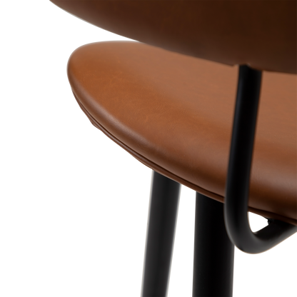 [var:Bezug=Vintage hellbraunes Kunstleder mit schwarzen Beinen] NAPOLEON Barhocker