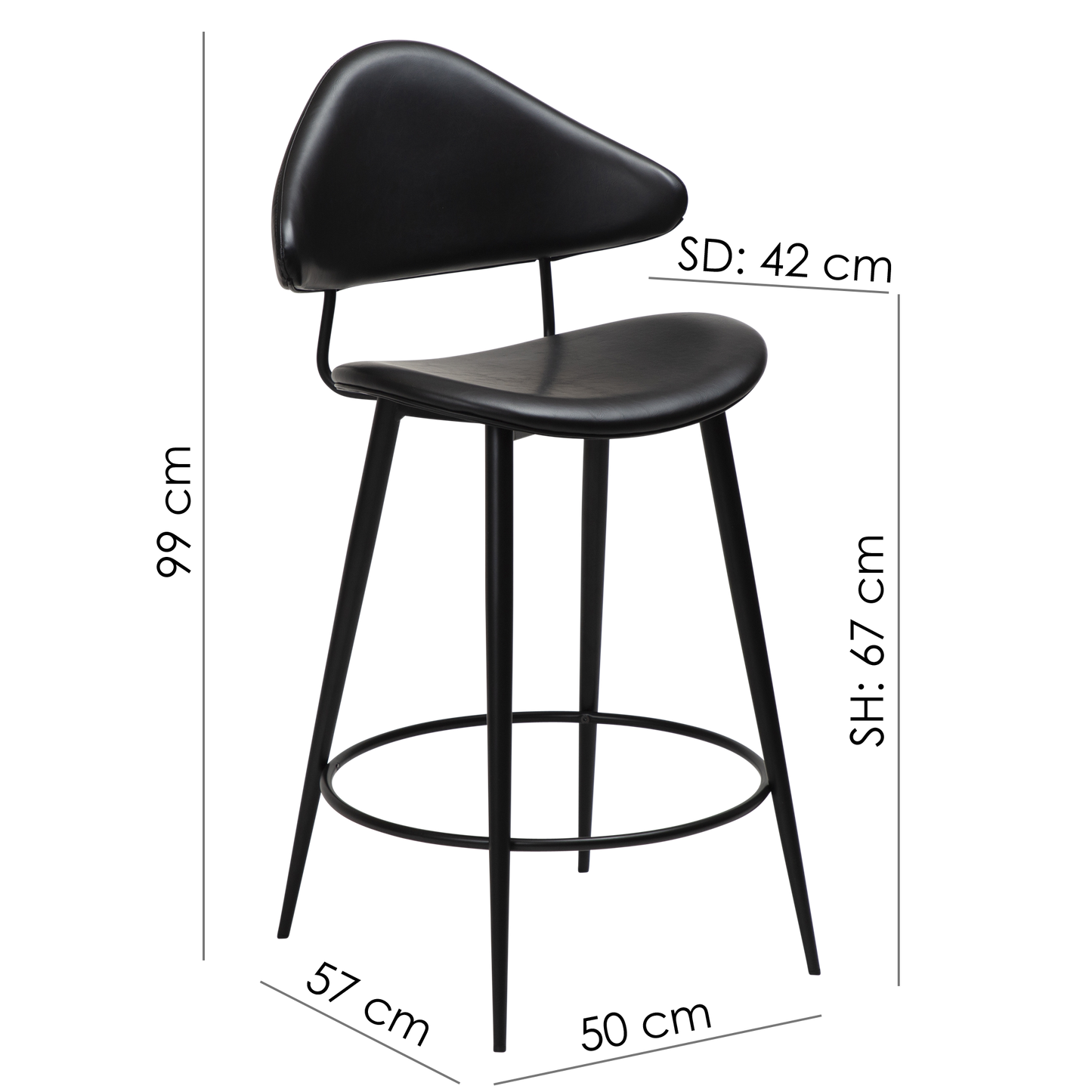 [var:Bezug=Vintage hellbraunes Kunstleder mit schwarzen Beinen] NAPOLEON Barhocker