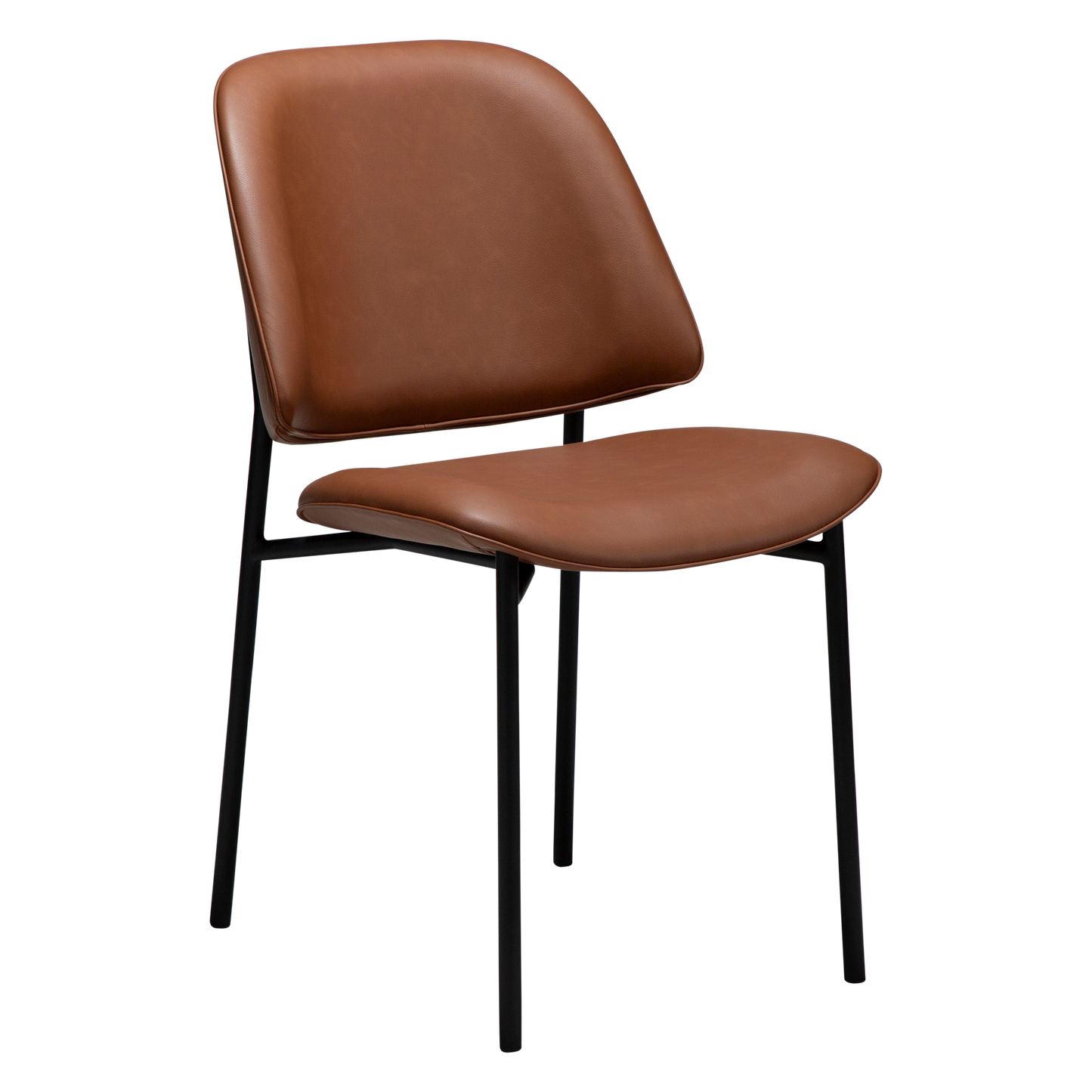 [var:Bezug=Kognak Kunstleder mit schwarzen Metallbeinen] OHMY Stuhl