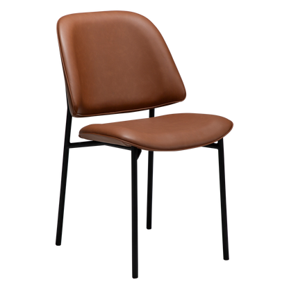 [var:Bezug=Kognak Kunstleder mit schwarzen Metallbeinen] OHMY Stuhl