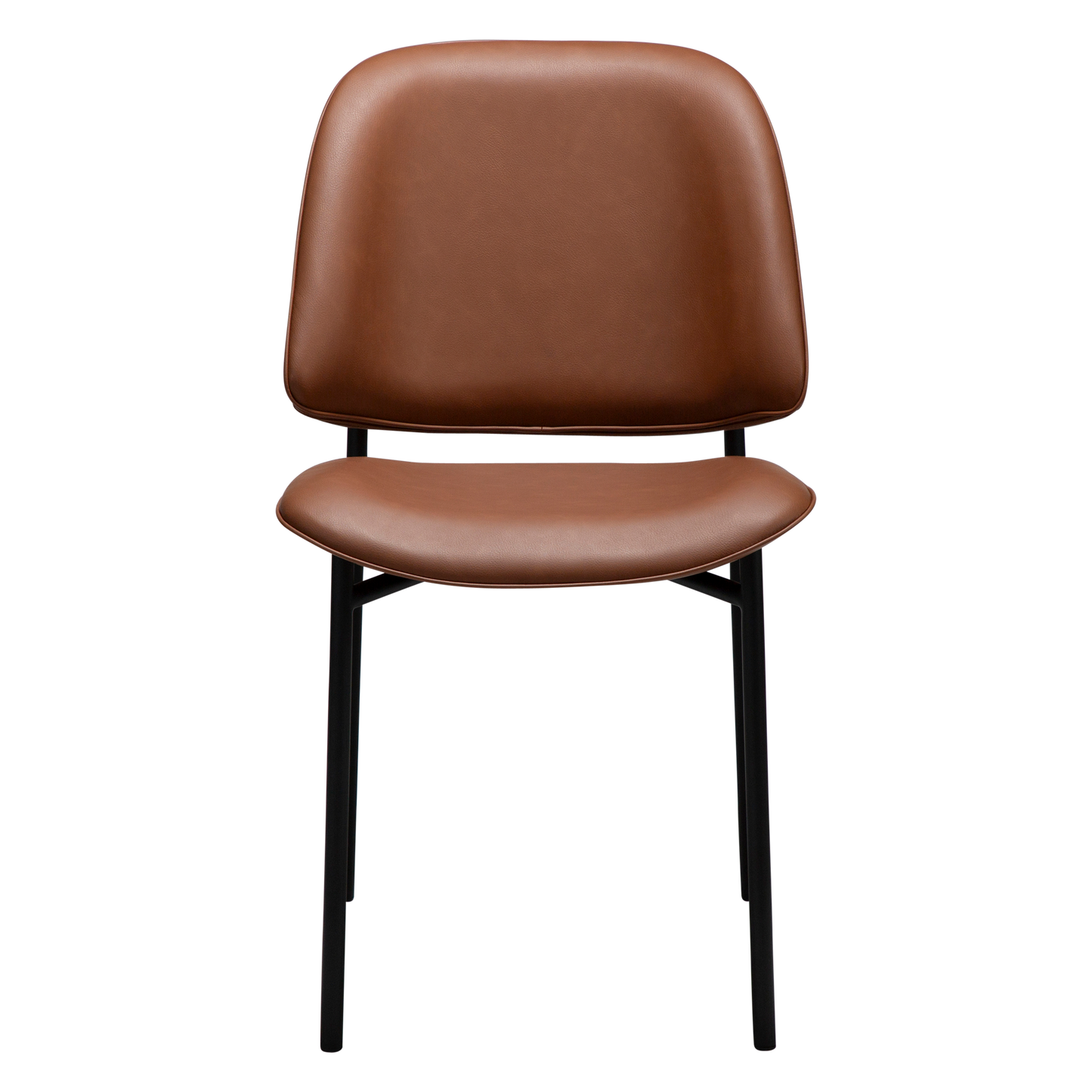 [var:Bezug=Kognak Kunstleder mit schwarzen Metallbeinen] OHMY Stuhl