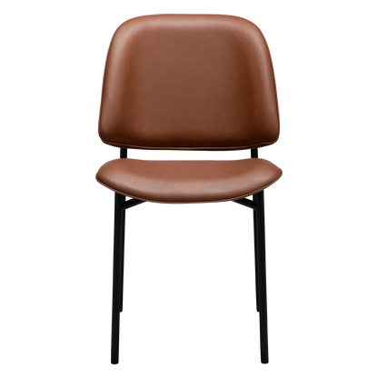 [var:Bezug=Kognak Kunstleder mit schwarzen Metallbeinen] OHMY Stuhl