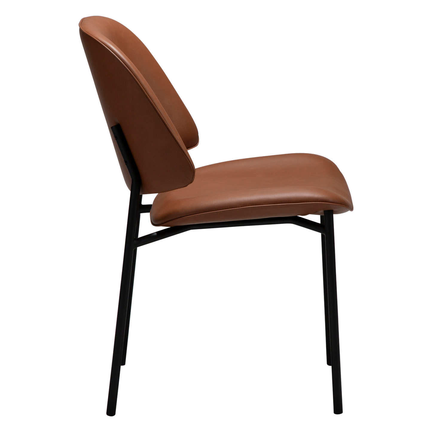 [var:Bezug=Kognak Kunstleder mit schwarzen Metallbeinen] OHMY Stuhl