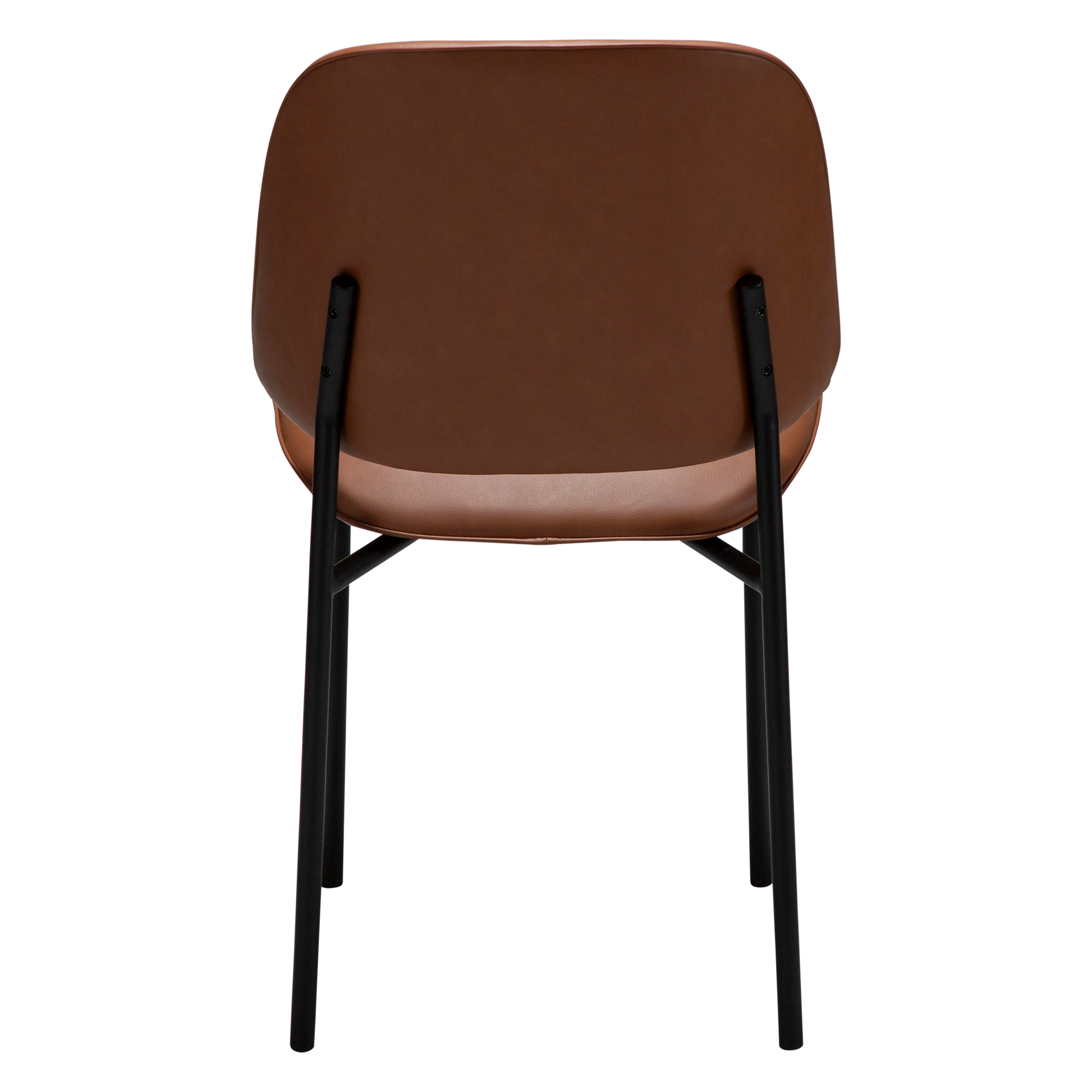 [var:Bezug=Kognak Kunstleder mit schwarzen Metallbeinen] OHMY Stuhl