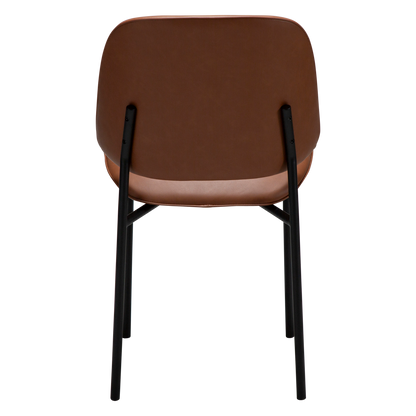 [var:Bezug=Kognak Kunstleder mit schwarzen Metallbeinen] OHMY Stuhl