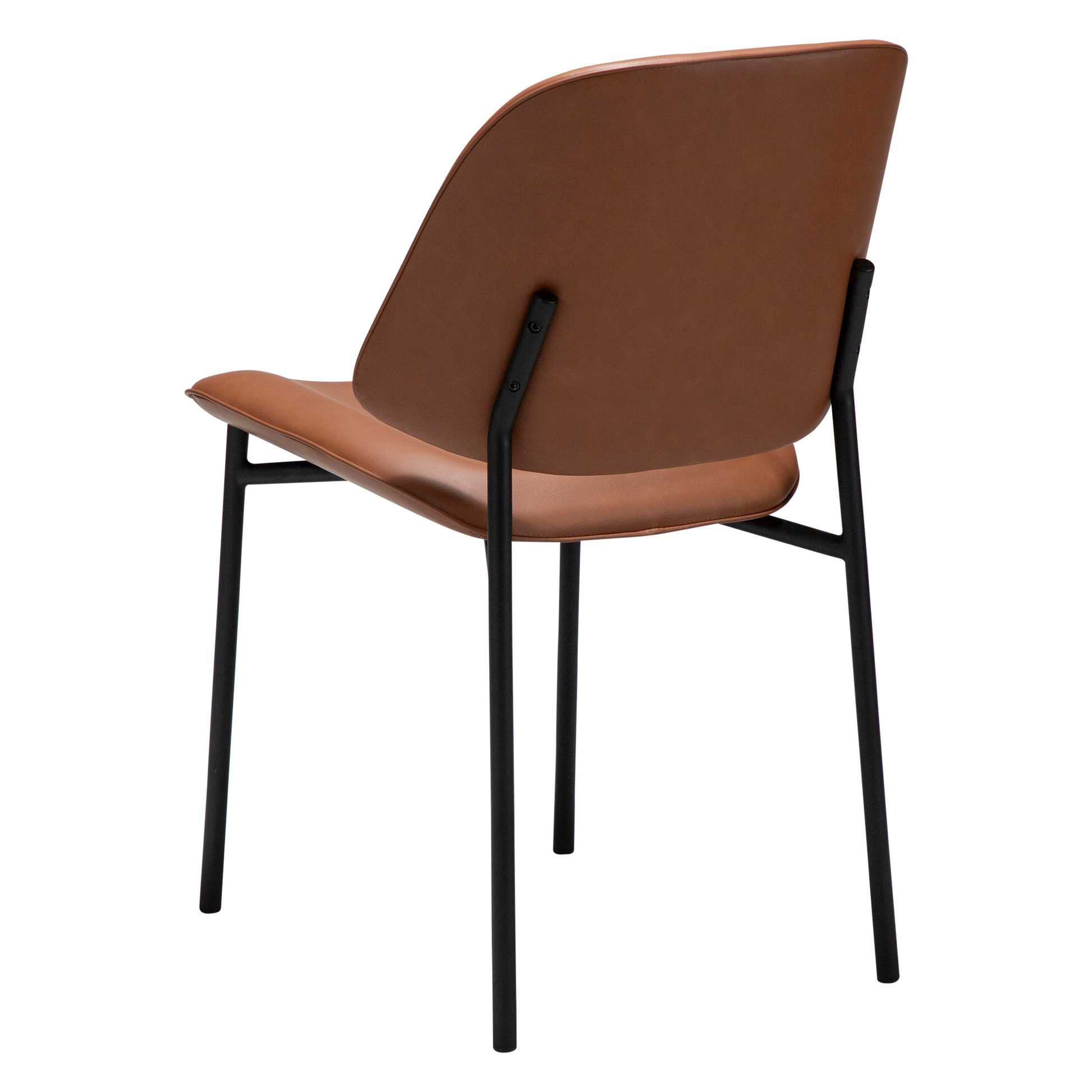 [var:Bezug=Kognak Kunstleder mit schwarzen Metallbeinen] OHMY Stuhl