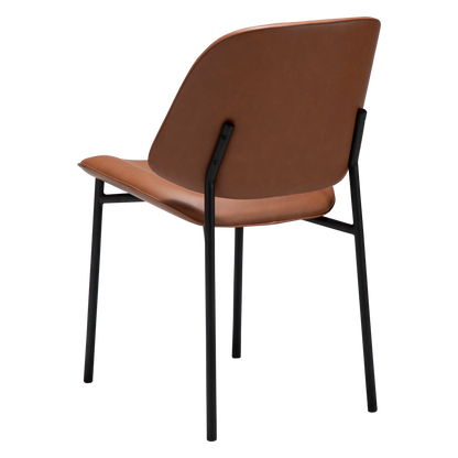 [var:Bezug=Kognak Kunstleder mit schwarzen Metallbeinen] OHMY Stuhl
