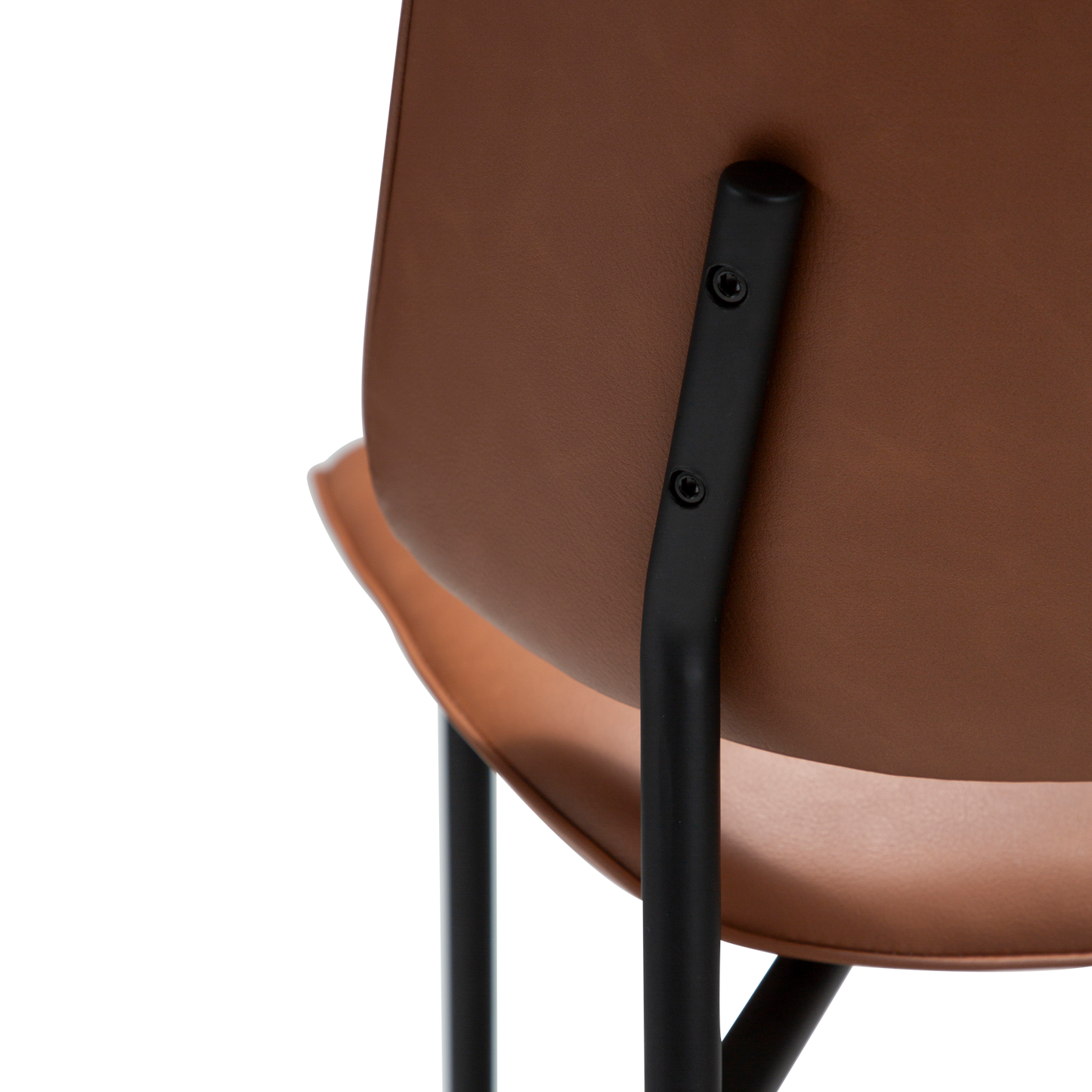 [var:Bezug=Kognak Kunstleder mit schwarzen Metallbeinen] OHMY Stuhl