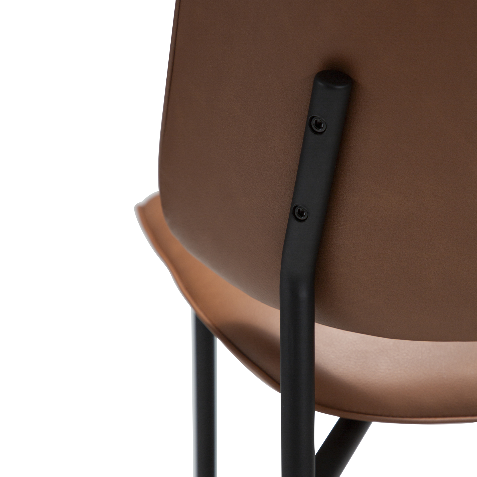 [var:Bezug=Kognak Kunstleder mit schwarzen Metallbeinen] OHMY Stuhl
