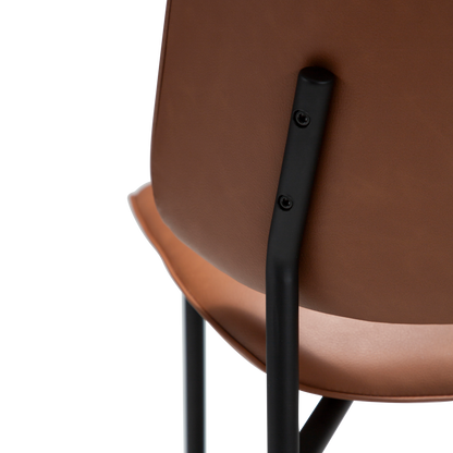 [var:Bezug=Kognak Kunstleder mit schwarzen Metallbeinen] OHMY Stuhl