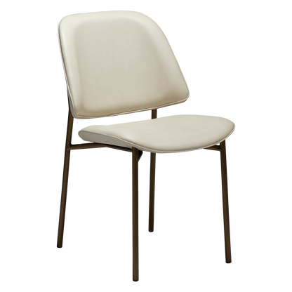 [var:Bezug=Frosted Almond Kunstleder mit Beinen aus antikem Messing] OHMY Stuhl