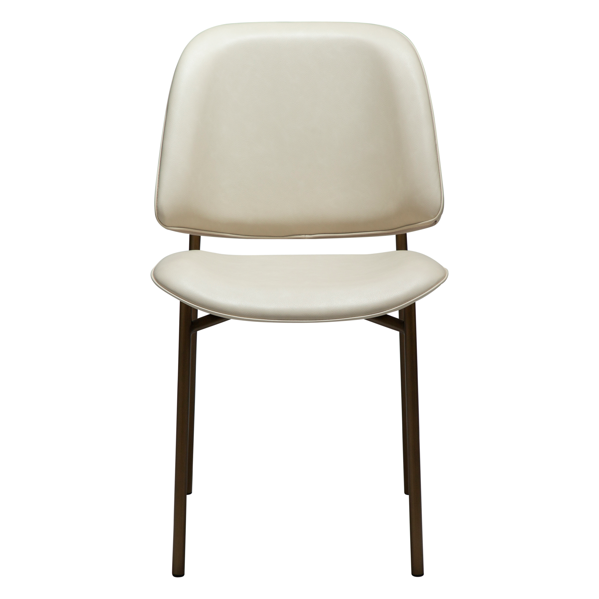 [var:Bezug=Frosted Almond Kunstleder mit Beinen aus antikem Messing] OHMY Stuhl