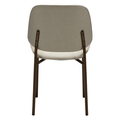 [var:Bezug=Frosted Almond Kunstleder mit Beinen aus antikem Messing] OHMY Stuhl