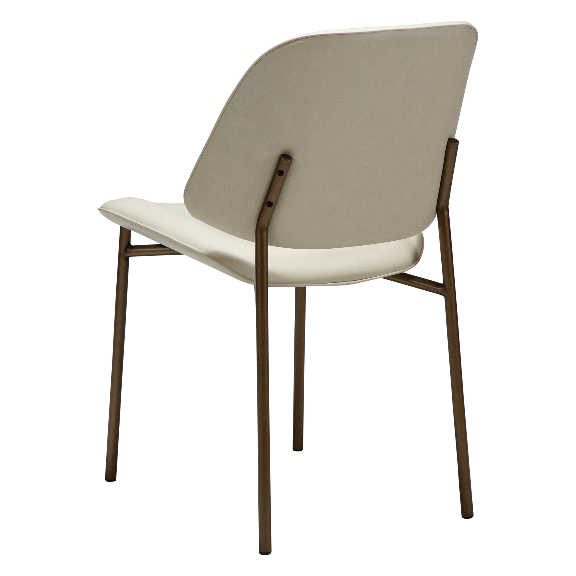 [var:Bezug=Frosted Almond Kunstleder mit Beinen aus antikem Messing] OHMY Stuhl