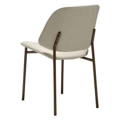 [var:Bezug=Frosted Almond Kunstleder mit Beinen aus antikem Messing] OHMY Stuhl