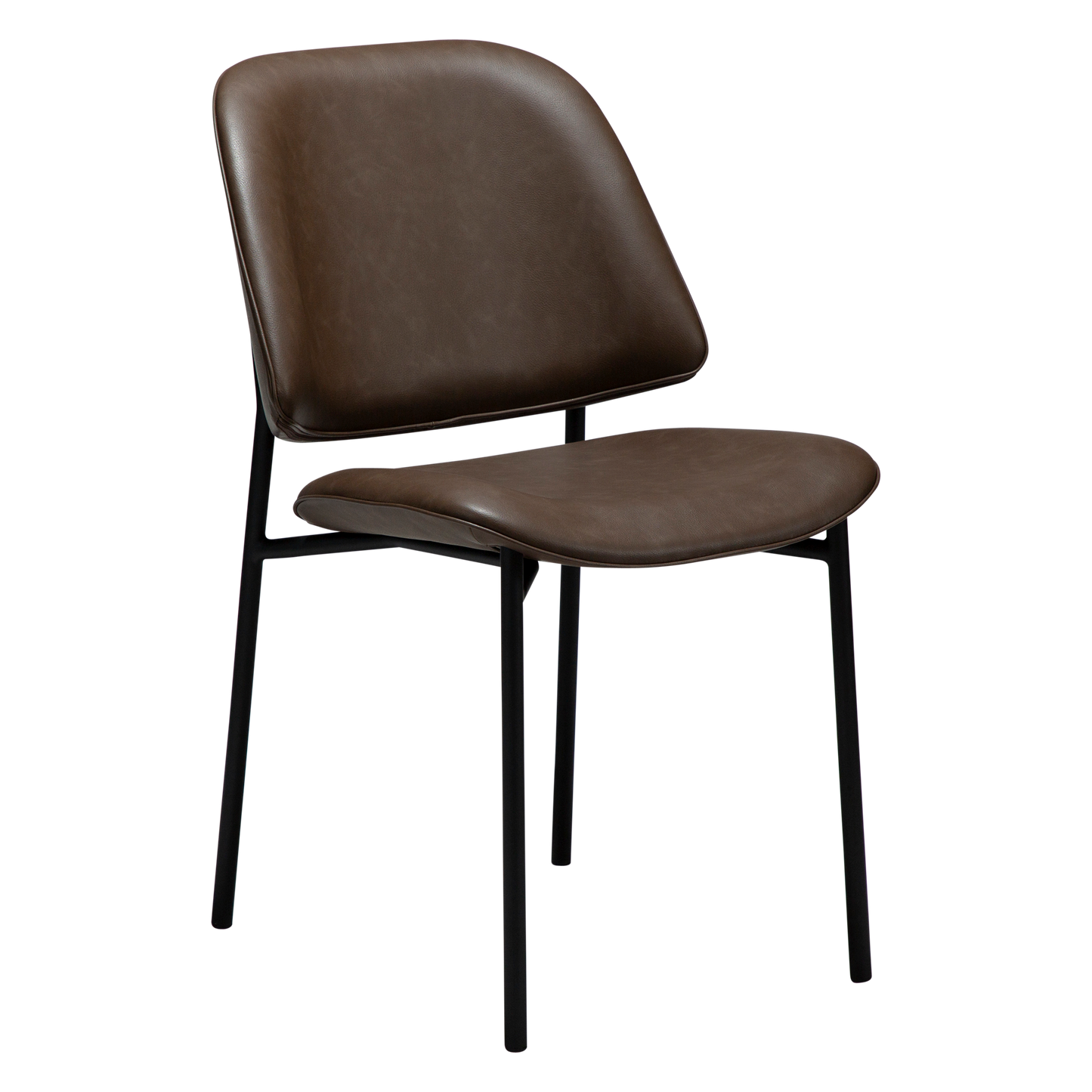 [var:Bezug=Hauptbraun Kunstleder mit schwarzen Metallbeinen] OHMY Stuhl