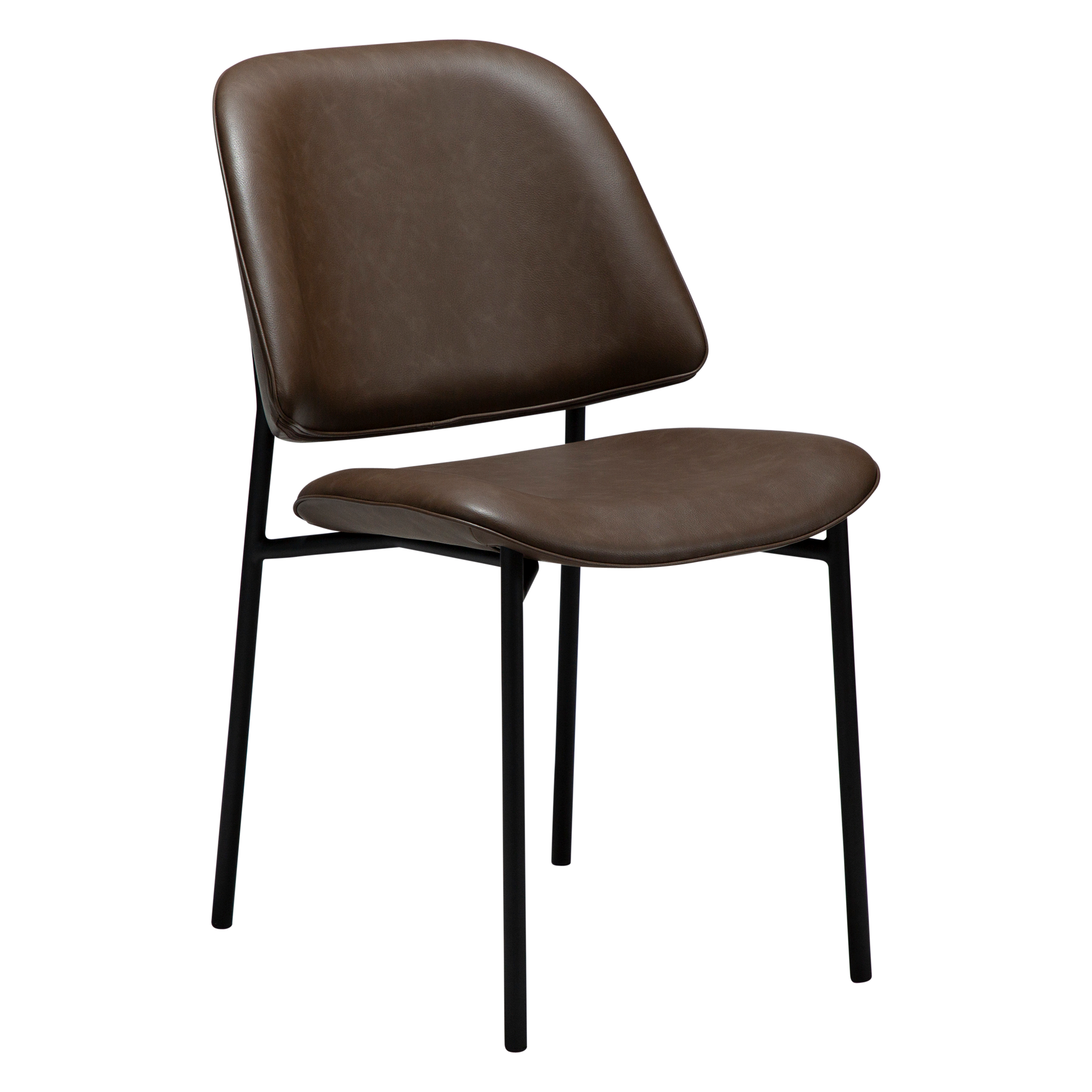 [var:Bezug=Hauptbraun Kunstleder mit schwarzen Metallbeinen] OHMY Stuhl