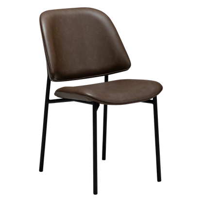[var:Bezug=Hauptbraun Kunstleder mit schwarzen Metallbeinen] OHMY Stuhl
