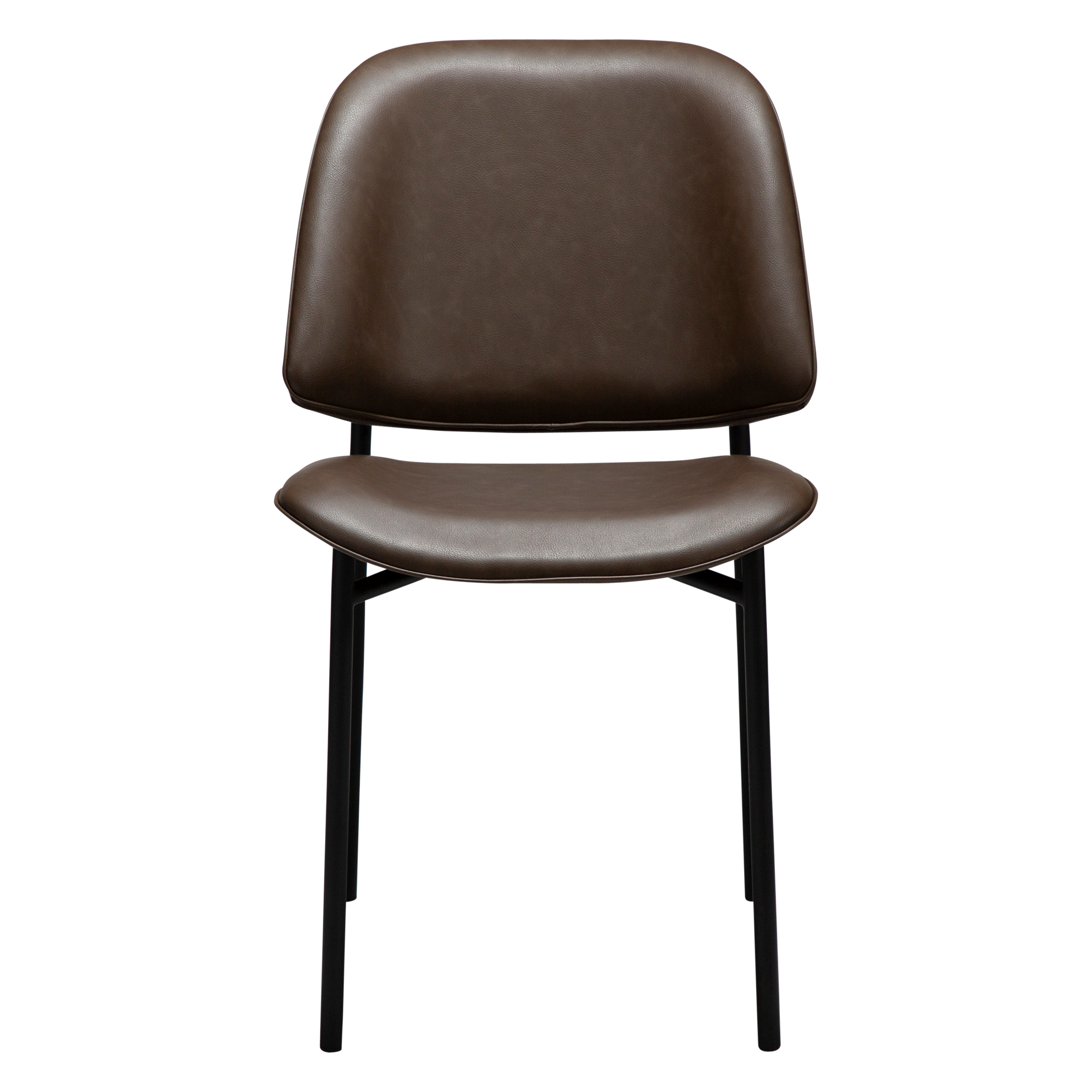 [var:Bezug=Hauptbraun Kunstleder mit schwarzen Metallbeinen] OHMY Stuhl
