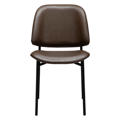 [var:Bezug=Hauptbraun Kunstleder mit schwarzen Metallbeinen] OHMY Stuhl