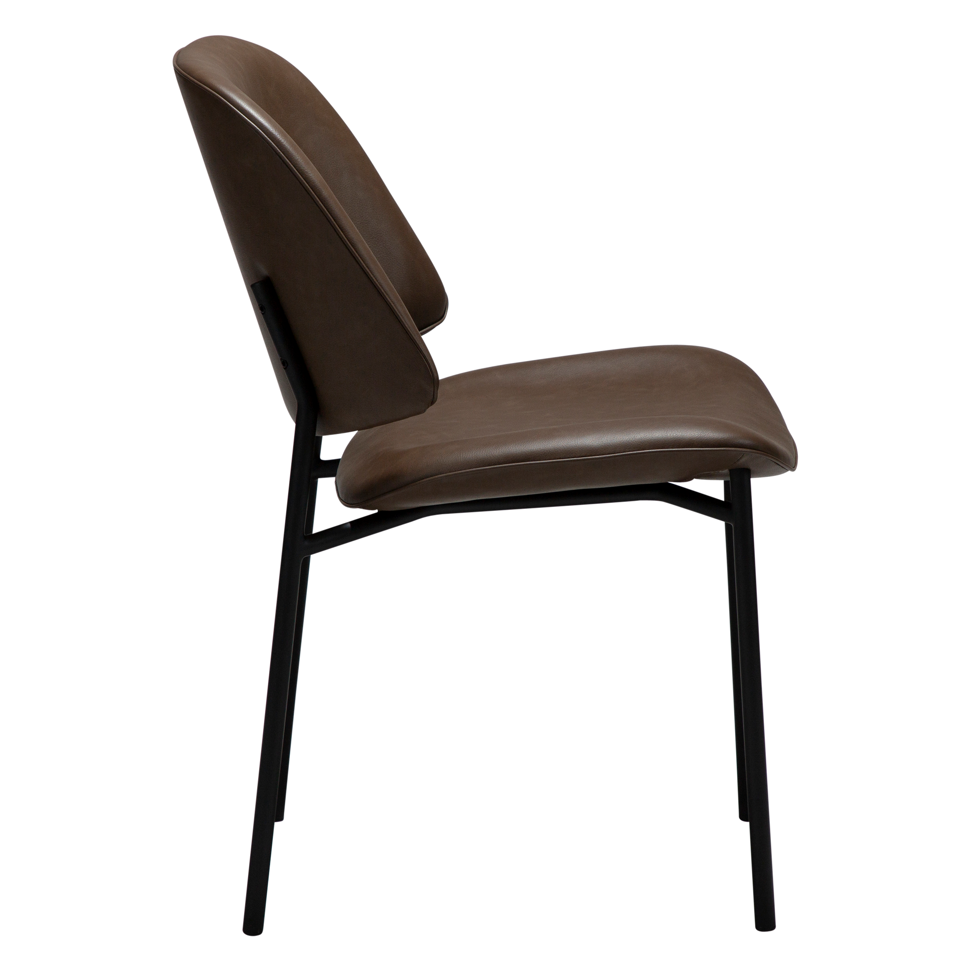 [var:Bezug=Hauptbraun Kunstleder mit schwarzen Metallbeinen] OHMY Stuhl