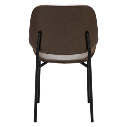 [var:Bezug=Hauptbraun Kunstleder mit schwarzen Metallbeinen] OHMY Stuhl