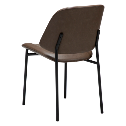 [var:Bezug=Hauptbraun Kunstleder mit schwarzen Metallbeinen] OHMY Stuhl