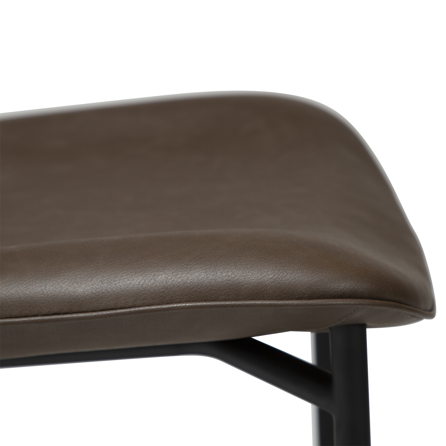 [var:Bezug=Hauptbraun Kunstleder mit schwarzen Metallbeinen] OHMY Stuhl