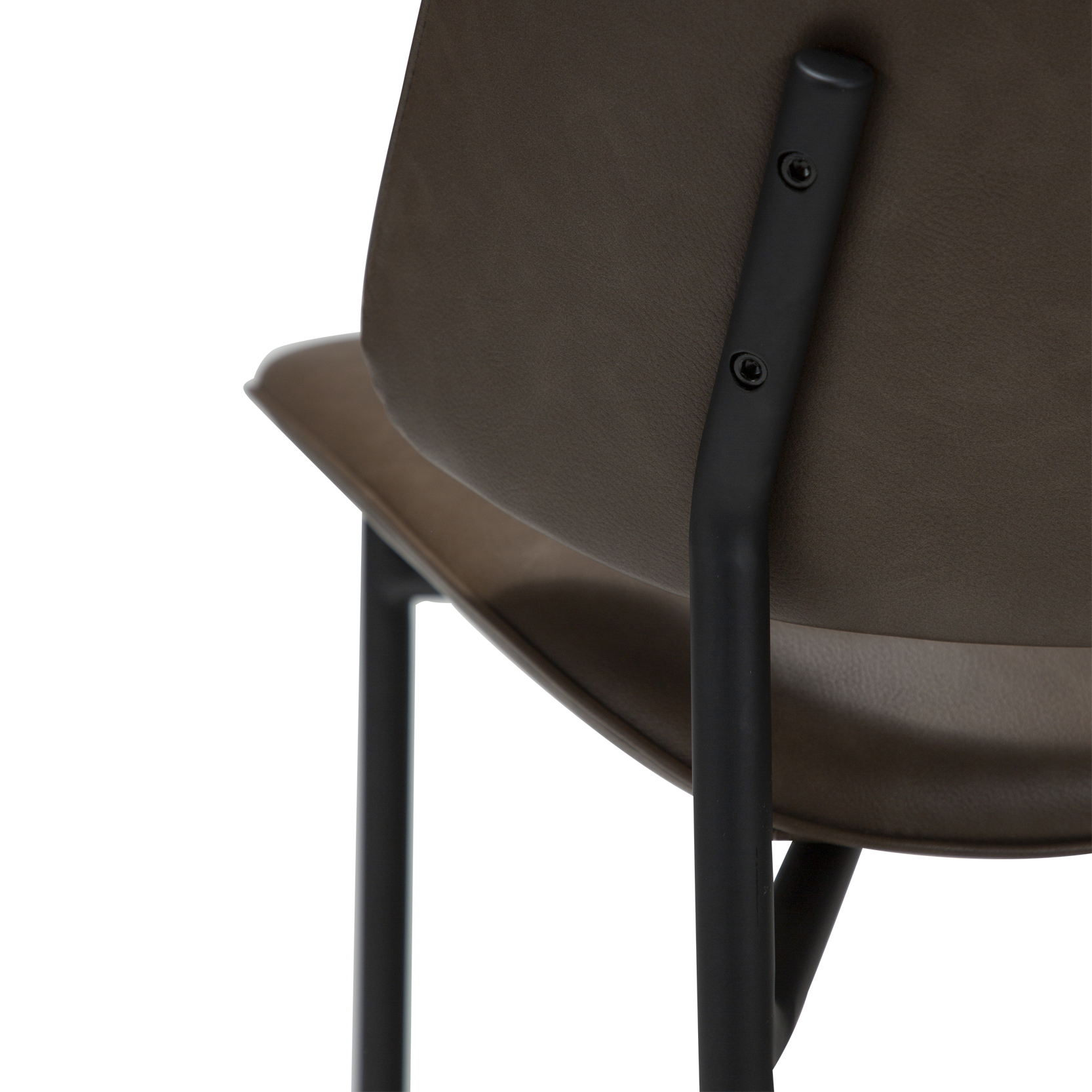 [var:Bezug=Hauptbraun Kunstleder mit schwarzen Metallbeinen] OHMY Stuhl
