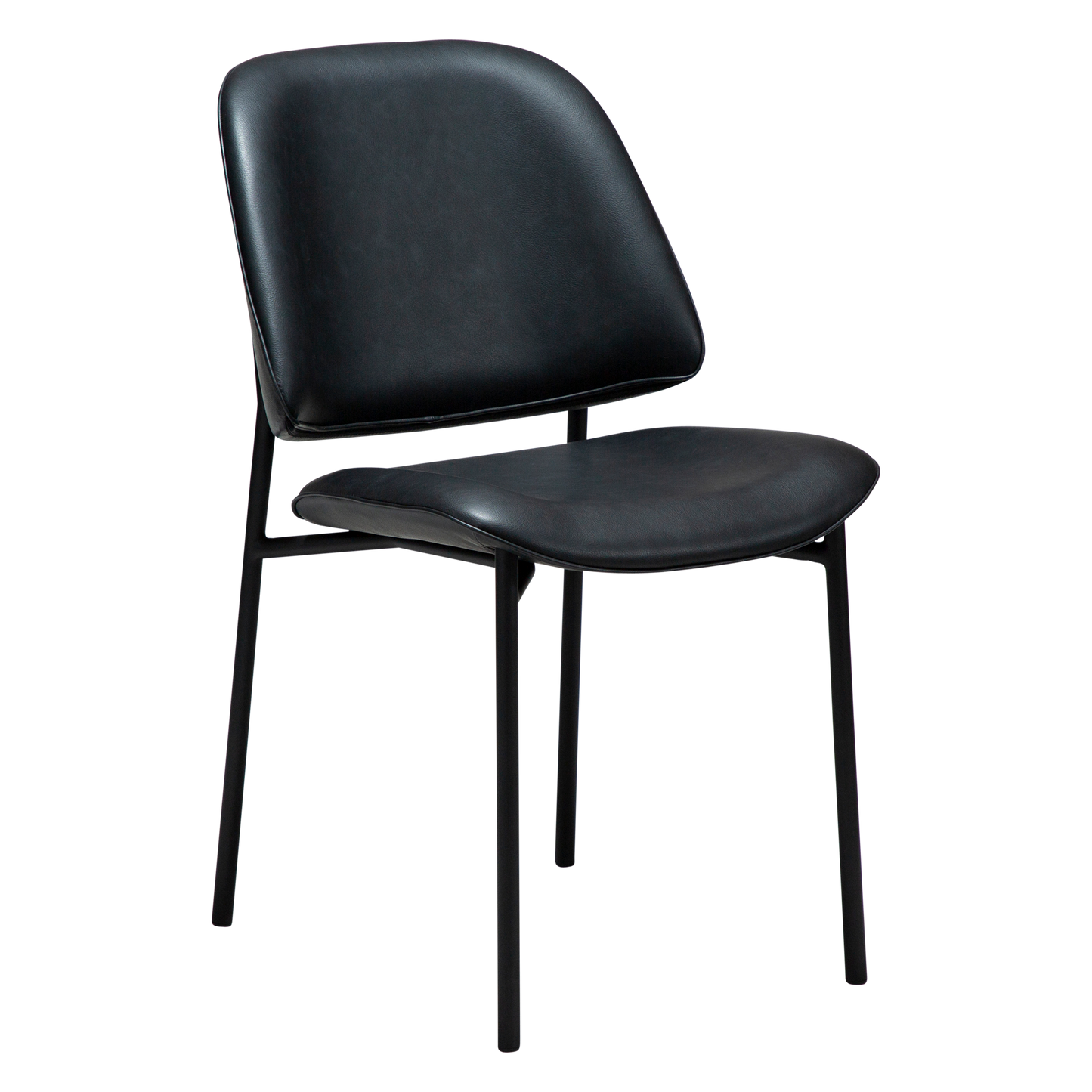 [var:Bezug=Raben Schwarz Kunstleder mit schwarzen Metallbeinen] OHMY Stuhl
