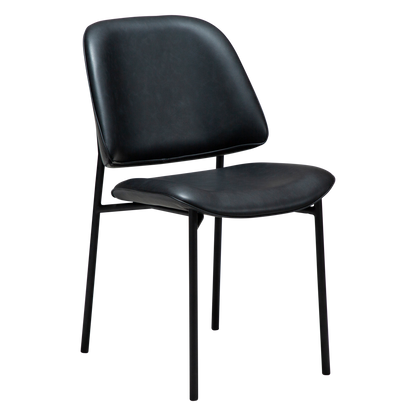 [var:Bezug=Raben Schwarz Kunstleder mit schwarzen Metallbeinen] OHMY Stuhl