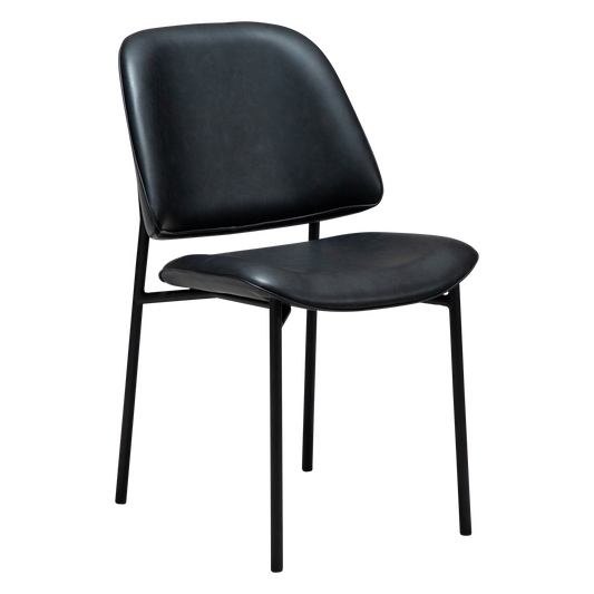 [var:Bezug=Raben Schwarz Kunstleder mit schwarzen Metallbeinen] OHMY Stuhl