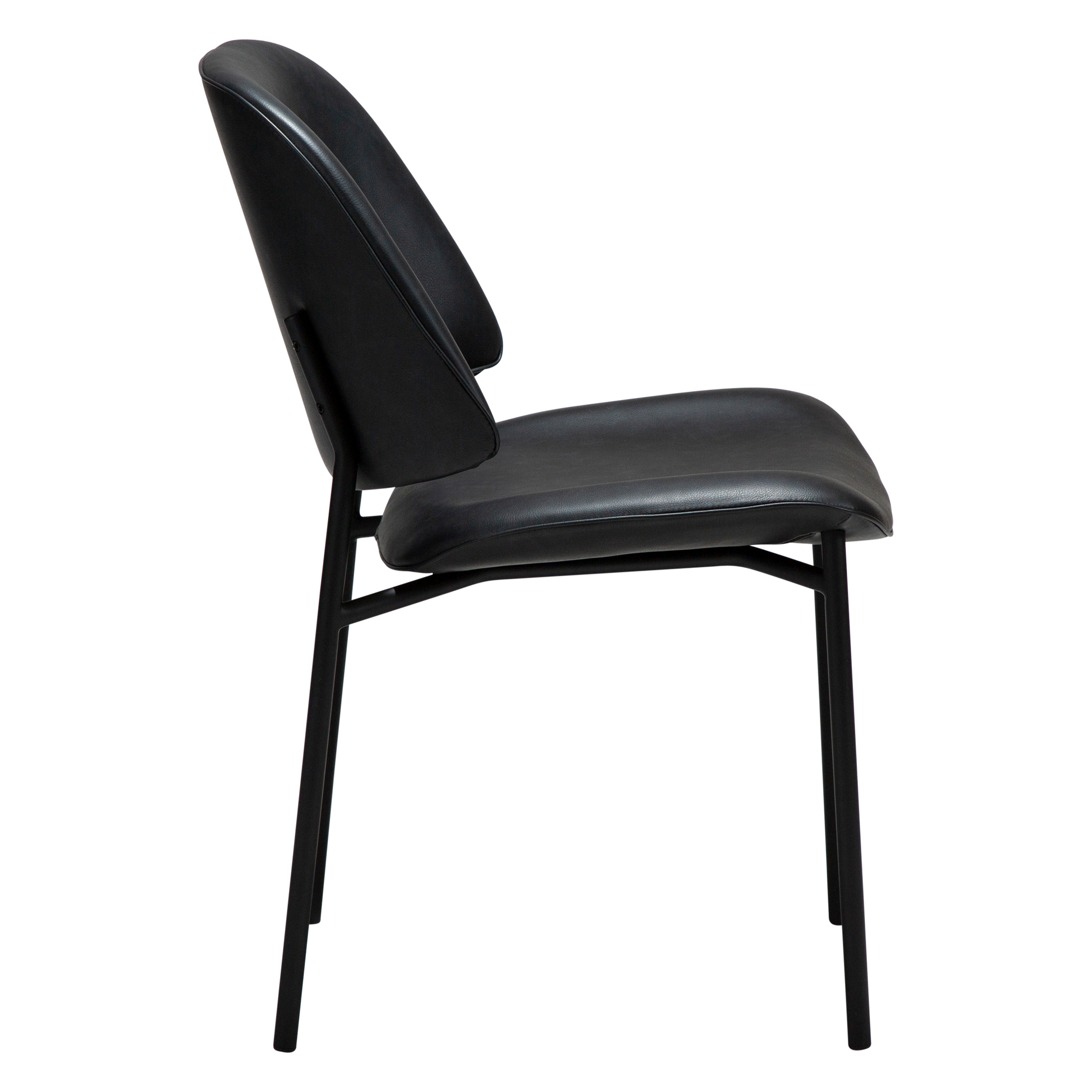 [var:Bezug=Raben Schwarz Kunstleder mit schwarzen Metallbeinen] OHMY Stuhl
