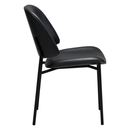 [var:Bezug=Raben Schwarz Kunstleder mit schwarzen Metallbeinen] OHMY Stuhl