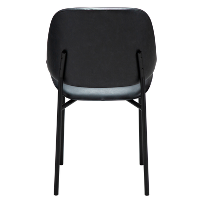 [var:Bezug=Raben Schwarz Kunstleder mit schwarzen Metallbeinen] OHMY Stuhl